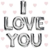 I Love You Folyo Balon Gümüş Renk 35 CM (5263)