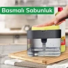 İkisi Bir Arada Basmalı Pratik Sıvı Sabunluk Pompası ve Bulaşık Yıkama Süngeri Haznesi (5263)