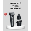 İnsua 3’lü Tıraş Makinesi – 3 Farklı Kesim Başlığı, Güçlü Motor, 60 Dakika Kullanım