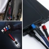 Işıklı Anahtarlık Model 3 in 1 USB Çıkışlı MİKRO,TYPE-C ve İphone Uyumlu Şarj Kablosu (5263)