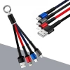 Işıklı Anahtarlık Model 3 in 1 USB Çıkışlı MİKRO,TYPE-C ve İphone Uyumlu Şarj Kablosu (5263)