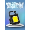 Işıldak Usb Şarjlı Cep El Feneri Taşınabilir Mini Led Işık Çok Fonksiyonlu