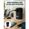 Isıya Dayanıklı Pc Gövdeli Akım Korumalı Priz 4 Usb Yeni Nesil