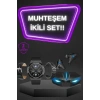 Kablosuz Bluetooth Bağlantılı Kulaklık Ve Dokunmatik Ekran Akıllı Saat Arama Cevaplama