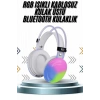 Kablosuz Bluetooth Kulaklık Rgb Işıklı Kulak Üstü 5.3 Bluetooth Bağlantılı