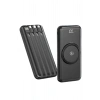 Kablosuz Çoklu Şarj Girişli 10.000 Mah Kablolu Powerbank Taşınabilir
