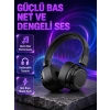 Kablosuz Kulak Üstü Bluetooth Kulaklık Güçlü Bas Ve Katlanabilir Tasarım