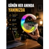 Kablosuz Şarjlı Led Masa Lambası Çalar Saat Ve Beyaz Gürültü Özellikli