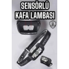 Kafa Lambası Kamp Lambası Sensörlü Şarjlı Ayarlanabilir