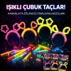 Karanlıkta Parlayan Glow Taç Seti 12 Adet – Yıldız Kalp Ay Çiçek (Her Model 3 Adet) (5263)