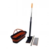 KENDİNDEN SIKMALI KATLANIR - TEKERLİ KOVALI MOP SETİ YEDEK BEZLİ360° BAŞLIK=11.5X41CM- SAP:130CM (5263)