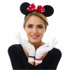 Kırmızı Fiyonklu Minnie Mouse Tacı ve Beyaz Eldiven Seti (5263)