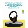 Kırmızı Işıklı Oyun Kulaklığı Kablolu Mikrofonlu Profesyonel