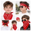 Kırmızı Kovboy Fuları Çocuk Bandana Western Desenli Boyun Fuları (5263)