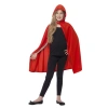 Kırmızı Renk Kapşonlu Kumaş Pelerin 90 cm (5263)