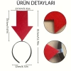 Kişiselleştirilebilir Ok Taç – Üzerine Yazı Yazılabilen Parti Tacı Kırmızı Renk (5263)