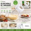 KİWİ KMX-3608 ELEKTRİKLİ EL MİKSERİ 2PCS METAL ÇIRPMA APARATI - 2PCS HAMUR KANCASI 5 KADEME HIZ ÇIRPICI ÇIKARTMA DÜĞMELİ (5263)