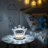 Kral Tacı Model Kristal LED Masa Lambası – Dokunmatik, 3 Renk Işık Modlu, Şarjlı Mini Dekoratif Gece Lambası (5263)
