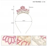 Kristal Taşlı Pembe Birthday Princess Yazılı Parti Tacı 19x11 cm (5263)