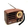 Küçük Boy Retro, Nostaljik, Ahşap Tasarım Bluetooth Hoparlörlü, Şarjlı, Taşınabilir Büyük Döndürülebilen Düğmeli FM/AM Destekli Radyo NS3380 (5263)