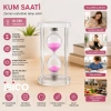 KÜÇÜK CAM KUM SAATİ CAM STANDLI= ÇAP: 6CM-YÜKSEKLİK: 10CM (5263)
