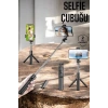 Kumandalı Tripod Telefon Tutucu Selfie Çubuğu 360 Derece Dönebilen