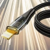 Led Işık Uçlu Sağlam İp Kablolu USB to Lightning Hızlı Şarj Kablosu (5263)
