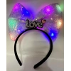 LED Işıklı Love Yazılı Mor Fiyonk Taç – Kız Çocuk Parti Tacı (5263)