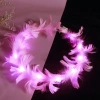 Led Işıklı Rengarenk Yanan 3 Fonksiyonlu Otrişli Parti Tacı Pembe Renk 12x12 cm (5263)