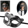 Maskeli Balo Antik Gri Gümüş Eskitilmiş Maske Balo Venedik (5263)