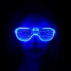 Mavi Led Işıklı Parti Gözlüğü - Neon Glow Şerit Gözlük 3 Modlu (5263)