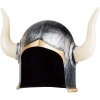 Mega Boynuzlu Viking Ivar Kaskı Eskitilmiş Desen Gümüş Renk (5263)