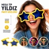 Mega Tip Yıldız Parti Gözlüğü Sarı Renk (5263)