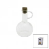 MİNİ CAM YAĞDANLIK ÇİZGİLİ DESEN 300ML AHŞAP BAMBU MANTAR TIPA (5263)