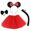 Minnie Mouse Kostüm Seti Etek Taç Kuyruk Papyon Gösteri Seti (5263)