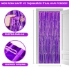 Mor Renk Ekstra Metalize Parlak Saçaklı Arka Fon Perde İthal A Kalite 1x2 Metre (5263)