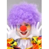 Mor Renk Kıvırcık Afro Bonus Peruk Takma Saç ve Kırmızı Burun Seti (5263)