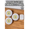 Mutfak Dolap Altı Işığı Uzaktan Kumandalı Yapışkanlı Kablosuz Pilli