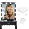 Nostalji Hollywood Tarzı 10'lu Makyaj Masası Aynası Beyaz Led Işıklı Lamba USB (5263)