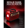 Nostaljik Görünümlü Ahşap Radyo Tf Sd Usb Girişli Led Fener Işıklı