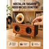 Nostaljik Gramofon Bluetooth Hoparlör – Fm Radyo + Usb + Sd Kart Destekli