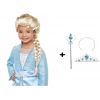 Örgülü Karlar Ülkesi Frozen Elsa Peruğu Tacı ve Sopası Çocuk Boy (5263)