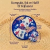 Origami Turna Kuşu Desenli Katlanabilir Cep Yelpazesi - Japon Stili Kılıflı El Yelpazesi (5263)