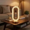 Oval Şeklinde Kristal LED Masa Lambası – Dokunmatik, 3 Renk Işık Modlu, Şarjlı Dekoratif Gece Lambası (5263)