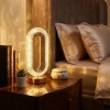Oval Şeklinde Kristal LED Masa Lambası – Dokunmatik, 3 Renk Işık Modlu, Şarjlı Dekoratif Gece Lambası (5263)