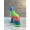 Pastel Rainbow Kedi Figürü Masa Ve Raf Üstü Ev Dekorasyonu