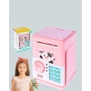 Pembe Elektronik Şifreli Otomatik Para Çeken Atm Kumbarası