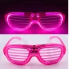 Pembe Led Işıklı Parti Gözlüğü - Neon Glow Şerit Gözlük 3 Modlu (5263)