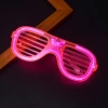 Pembe Led Işıklı Parti Gözlüğü - Neon Glow Şerit Gözlük 3 Modlu (5263)
