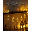 Pilli Ramazan Işıkları Altın Renk Fener Figürlü Led Süsleme